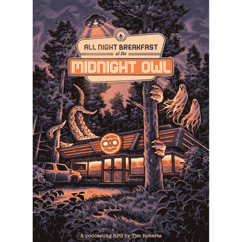 a glowing dinner in a forest with ghosts, paws and tentacles