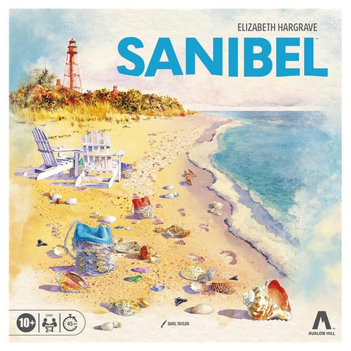 board game box a quaint sea side beach littered with seashells