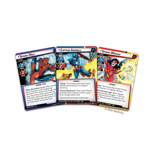 Captain America, Spider-Man and Spider-Woman cards
