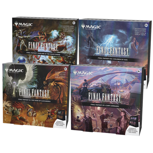 Four scene boxes featuring Final Fantasy art