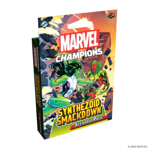 Scenario packaging, art depicting She-Hulk fighting Vision