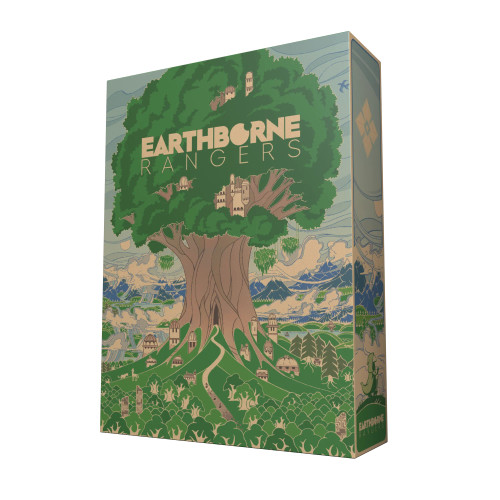 Game box, art depicting a city built into a large tree