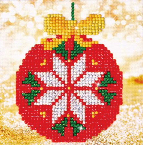 Diamond art depicting a festively designed bauble ornament