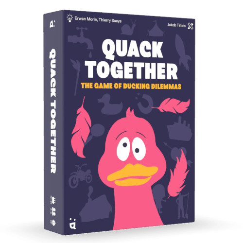 Game box cover, depicting a cartoon pink duck