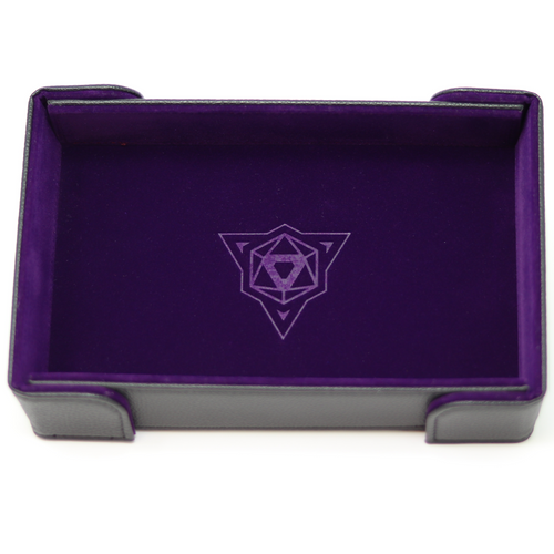 deep Purple inside and black leather like outside Magnetic Folding Dice Tray (Rectangle)