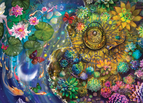 succulents and koi fish