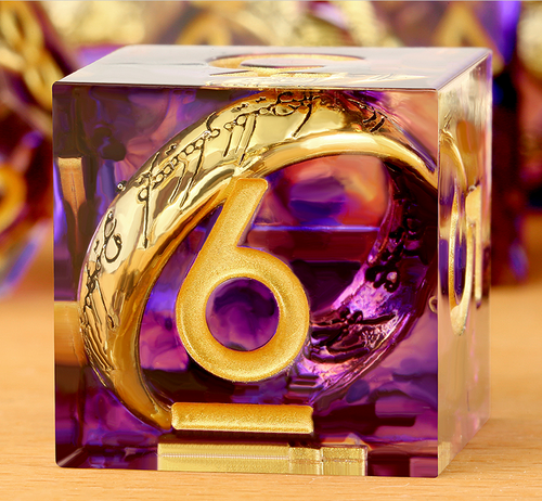 Closeup of the six-sided die