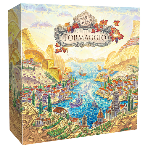 front of board game box featuring a beautiful river valley