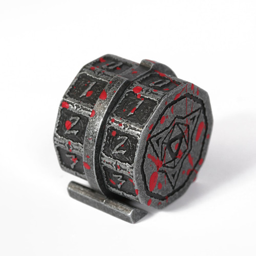 dark silver/iron with red with die hard symbol rotating numbers