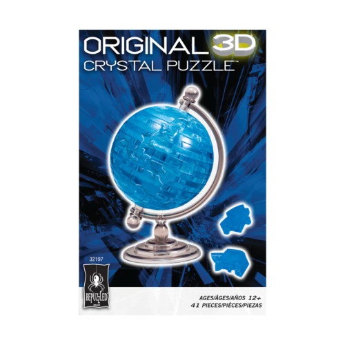 Packaging depicting the completed globe puzzle