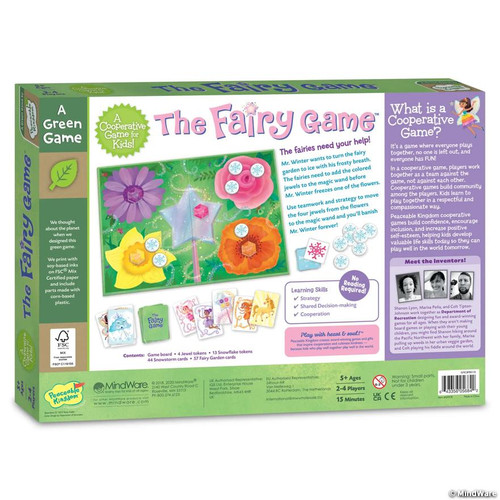 back of game box, flowers and a silver star game board