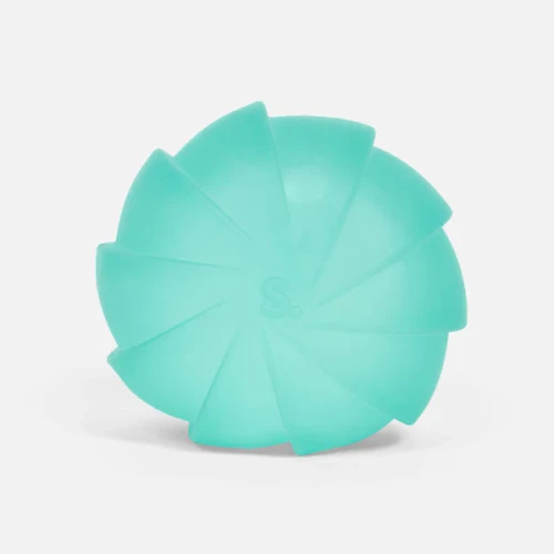 Squishy blue stressball with ridges