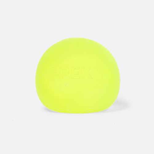 A squishy sphere in a bright green/yellow
