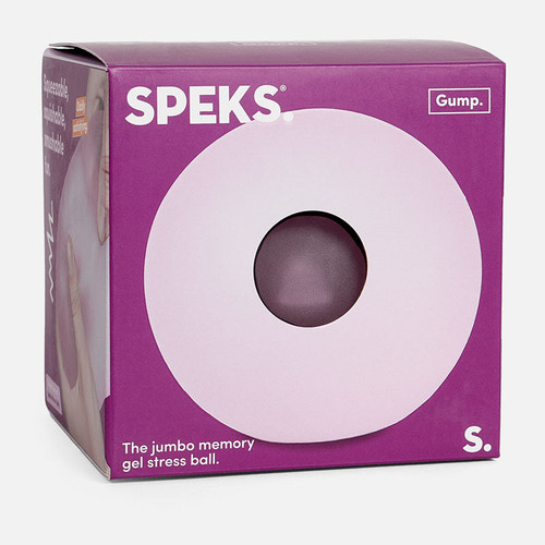 a pink packaging box with a window to poke product
