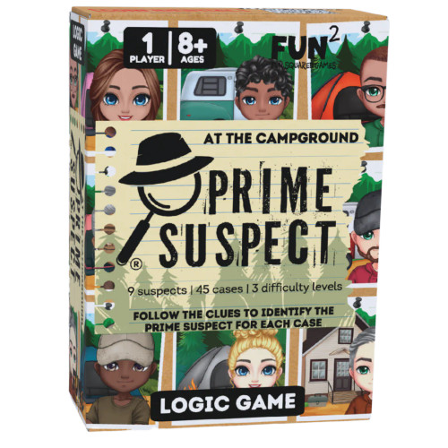 Game box, depicting the faces of cartoon suspects