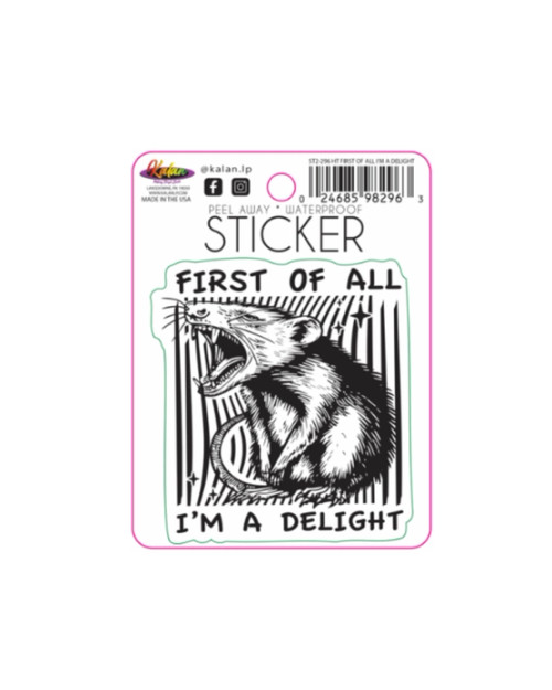 Sticker image, depicting a screaming possum