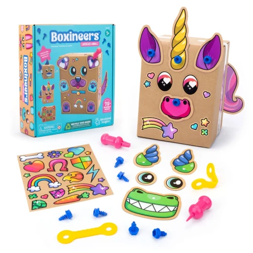 Box contents with a completed animal