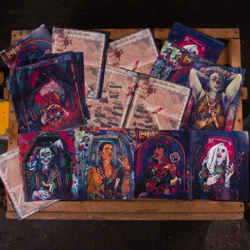 Product contents: character sheets and maps