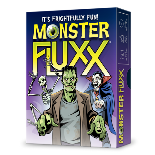 Monster Fluxx game box, depicting classic movie monsters