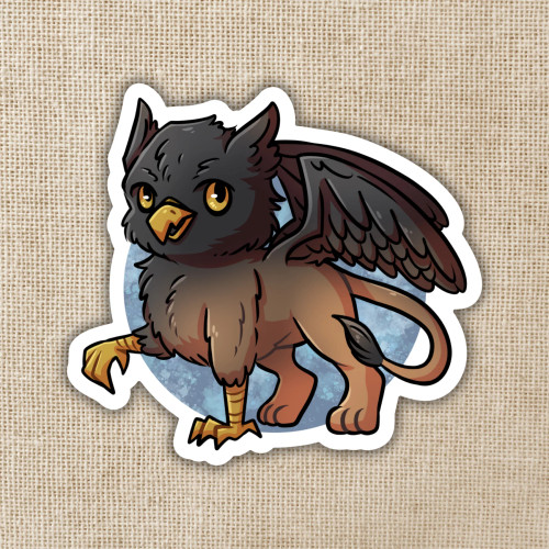 Sticker depicting a cartoon griffin