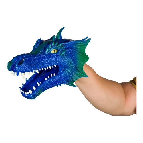 Blue dragon-head hand puppet
