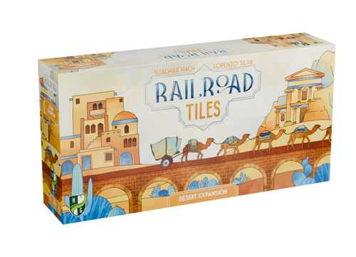 Expansion box, depicting a lines of camels bringing a covered cart between towns