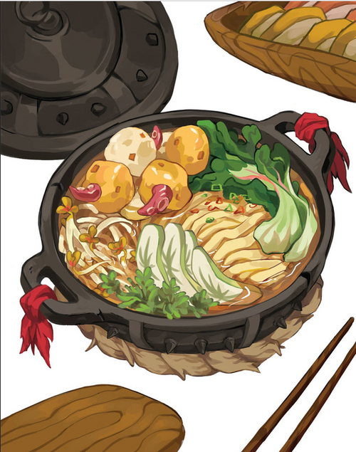 A noodle bowl with a variety of ingredients