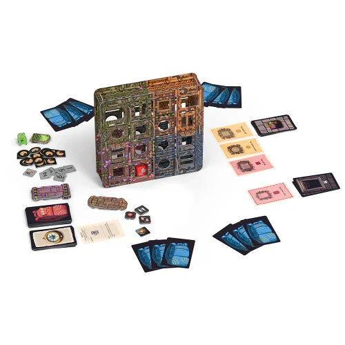 Gameplay setup, with the temple device in the center