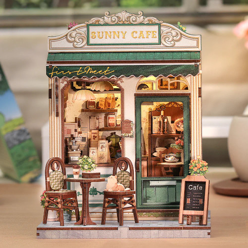 Completed model of a cafe exterior