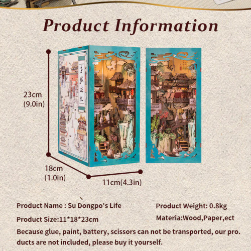 Book nook with measurements and specifications