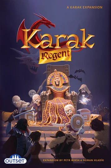 Expansion box, depicting four heroes facing off against an undead pharaoh on a throne
