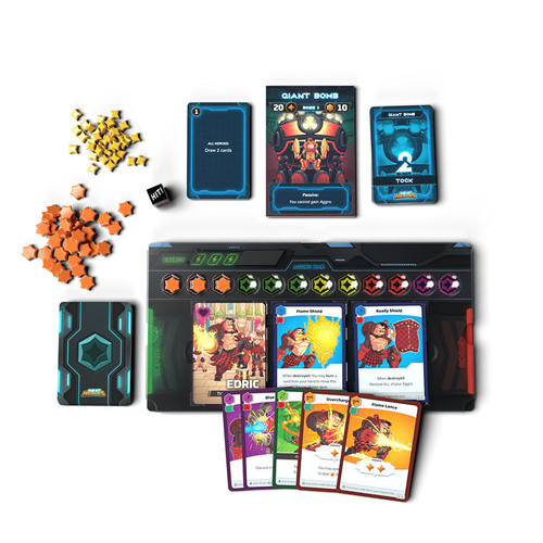 player lay out, cards and tokens