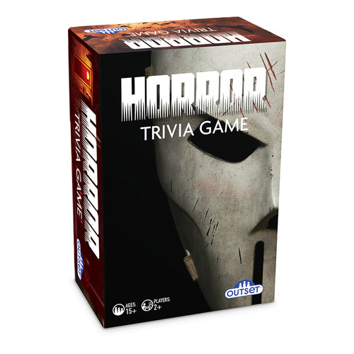 the front of the game box featuring a portion of a mask