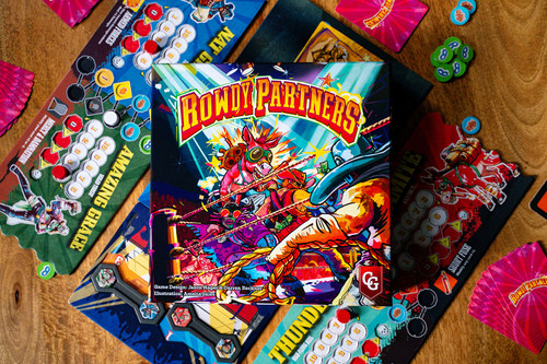 game box cover on top of game components