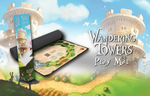 Partly rolled playmat with packaging