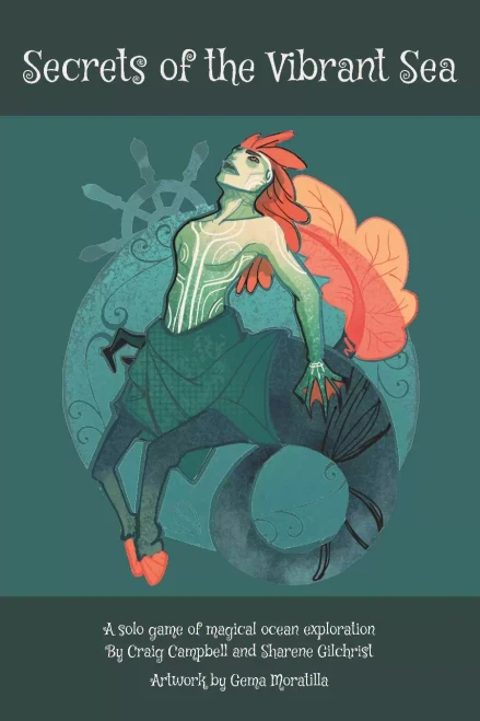 Book cover, depicting a fantastical sea creature with a human torso and long tail