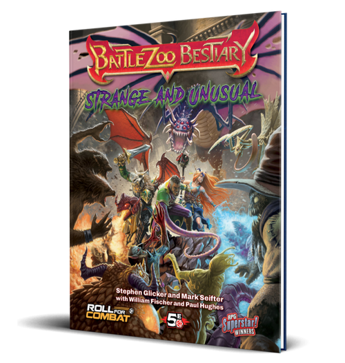 Book cover, depicting a group of heroes facing off against a horde of strange monsters