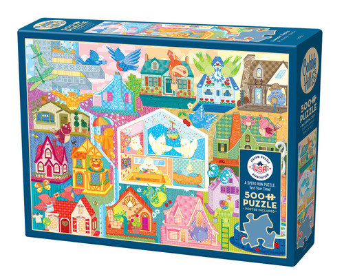 front of the puzzle box featuring a blue border