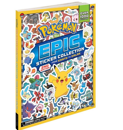 front cover of Pokémon sticker book with yellow border
