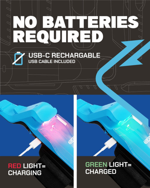 the charge red light while charging and green light while charged