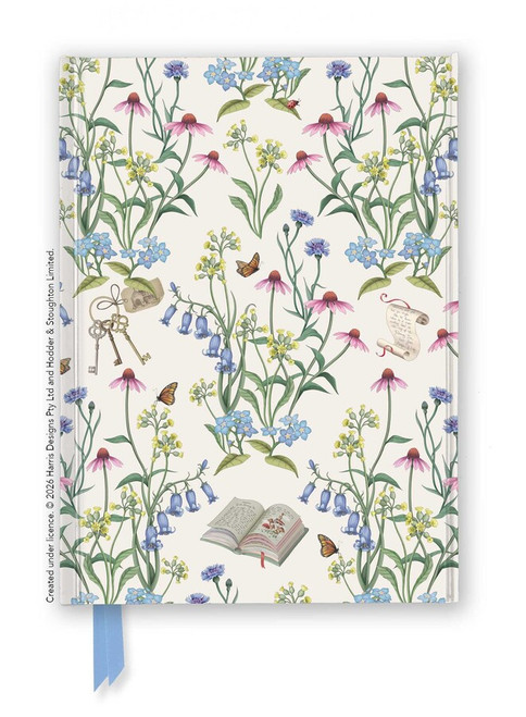 Journal cover, depicting plants and curious objects like books and keys