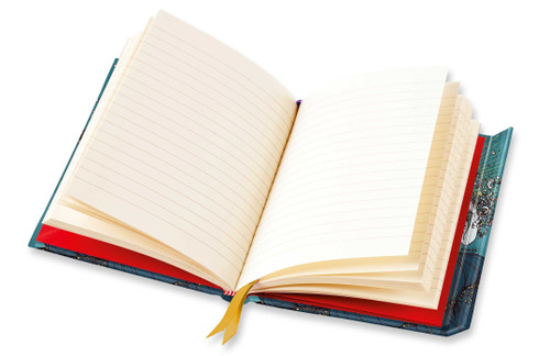 Journal opened to a lined interior page