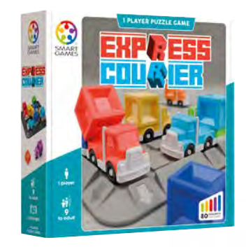Game box, depicting vehicle pieces on a puzzle board