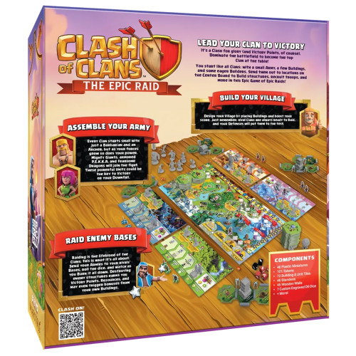 back of game box featuring an image of the game, blurb and contents list