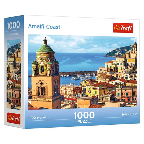 Puzzle box, depicting a coastal European city