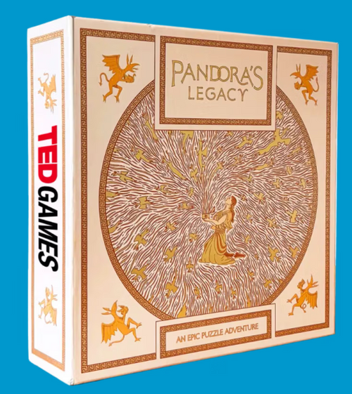 front of the game box featuring pandora's box open releasing