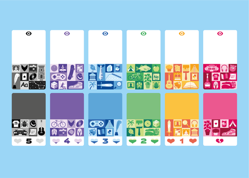 color coded cards with numbers