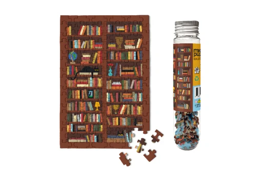 Partially complete puzzle with packaging tube