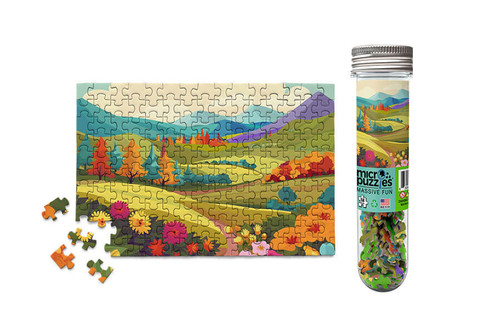 Partially complete puzzle with packaging tube