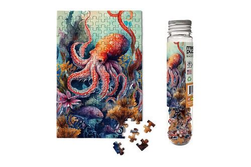 Partially complete puzzle with packaging tube